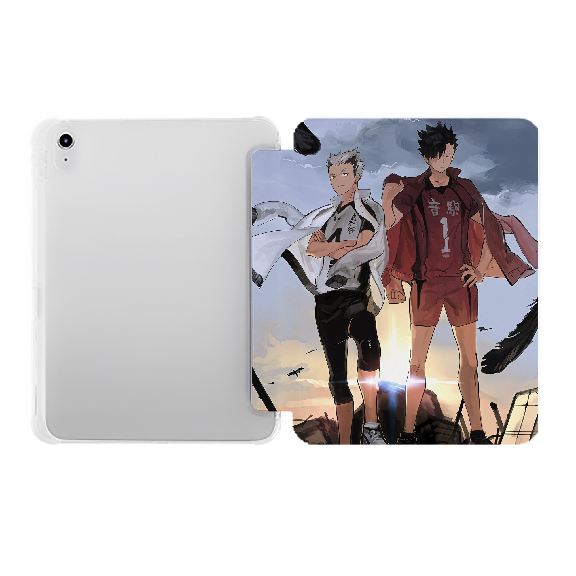 （画像用） ハイキュー!! Haikyu!! IPad ケース ペン収納付き 三つ折りスタンド PUレザー×シリコン 対応機種9.5/10.5/10.9インチ